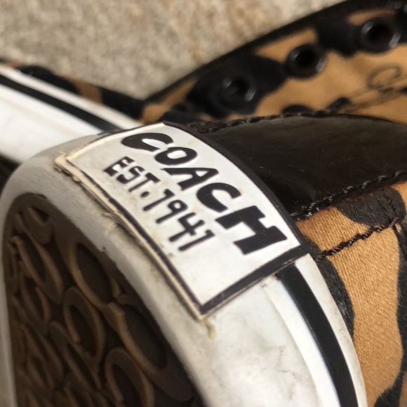 COACH Kira Animal Leopard Print Designer Sneakers Cheetah Women's Size 9 1/2B - Picture 9 of 16